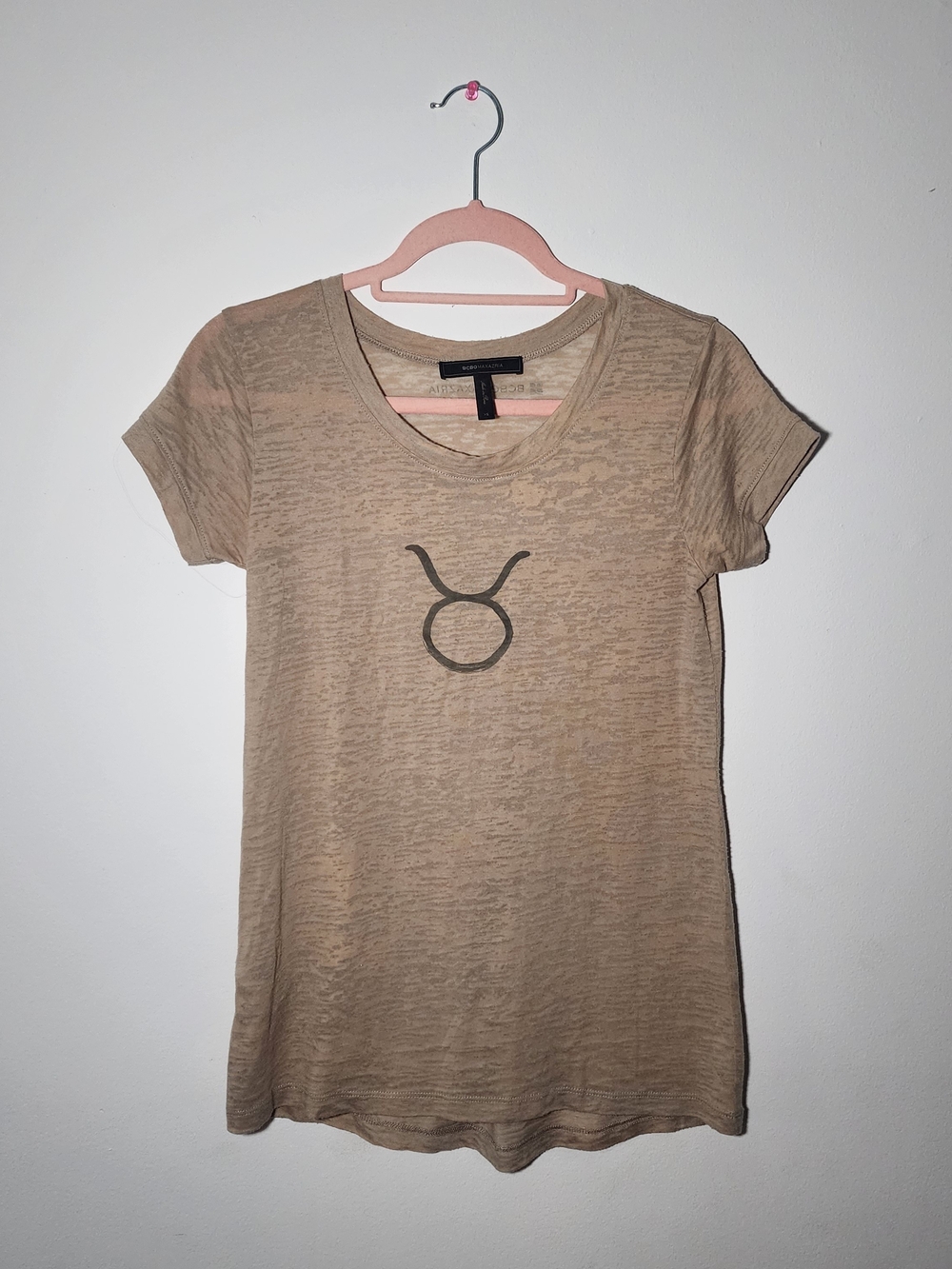 BCBG Max Azria Taurus Burnout Tee ♉ | Y2K Sheer Graphic Top